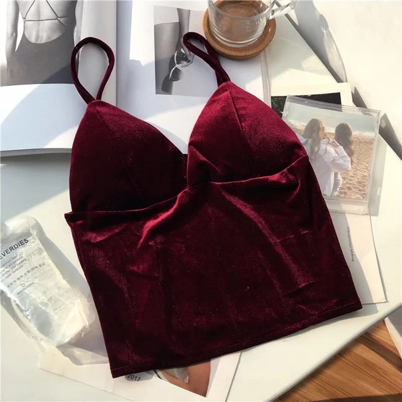 Velvet Cropped Top