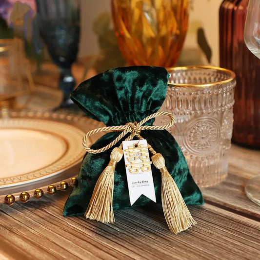 5 Piece Velvet & Silk Bag Drawstring Bag