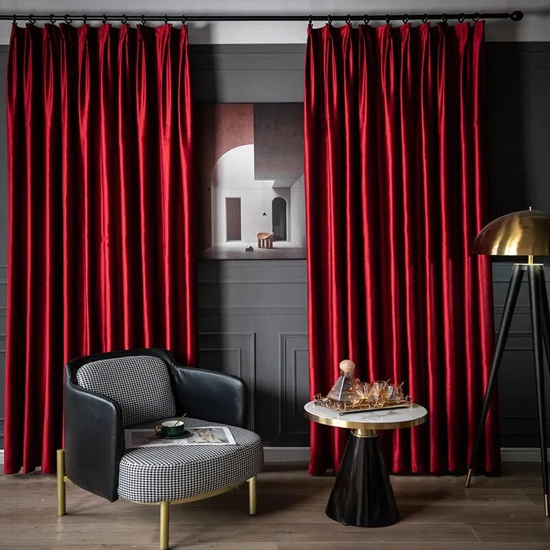 Red Luxury Velvet Curtains