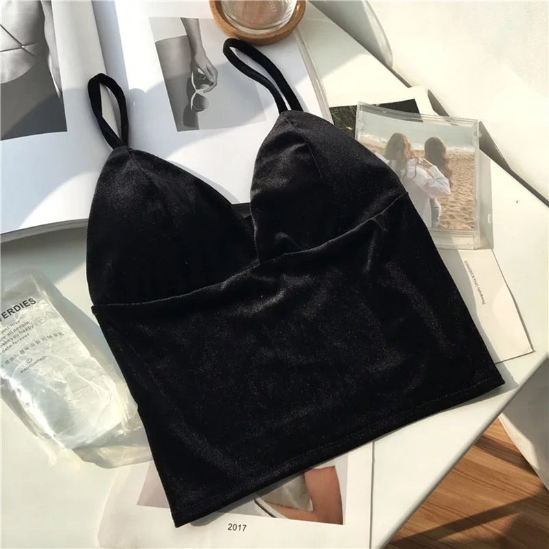 Velvet Cropped Top
