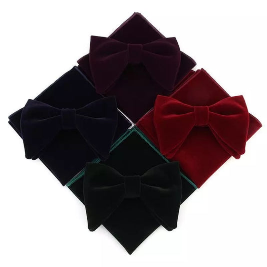 Velvet Bow Tie & Hankerchief
