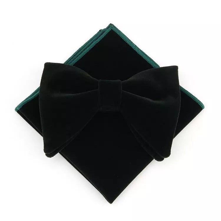 Velvet Bow Tie & Hankerchief