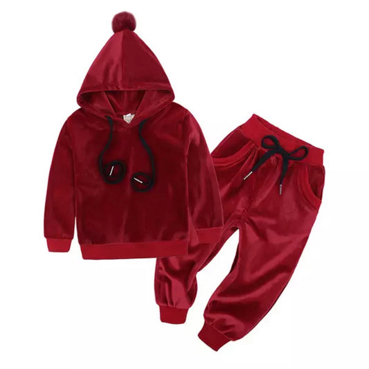Baby Puffball Velvet Hoodie & Pants