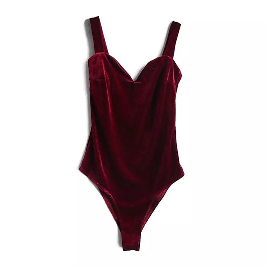 Velvet V-Neck Bodysuit