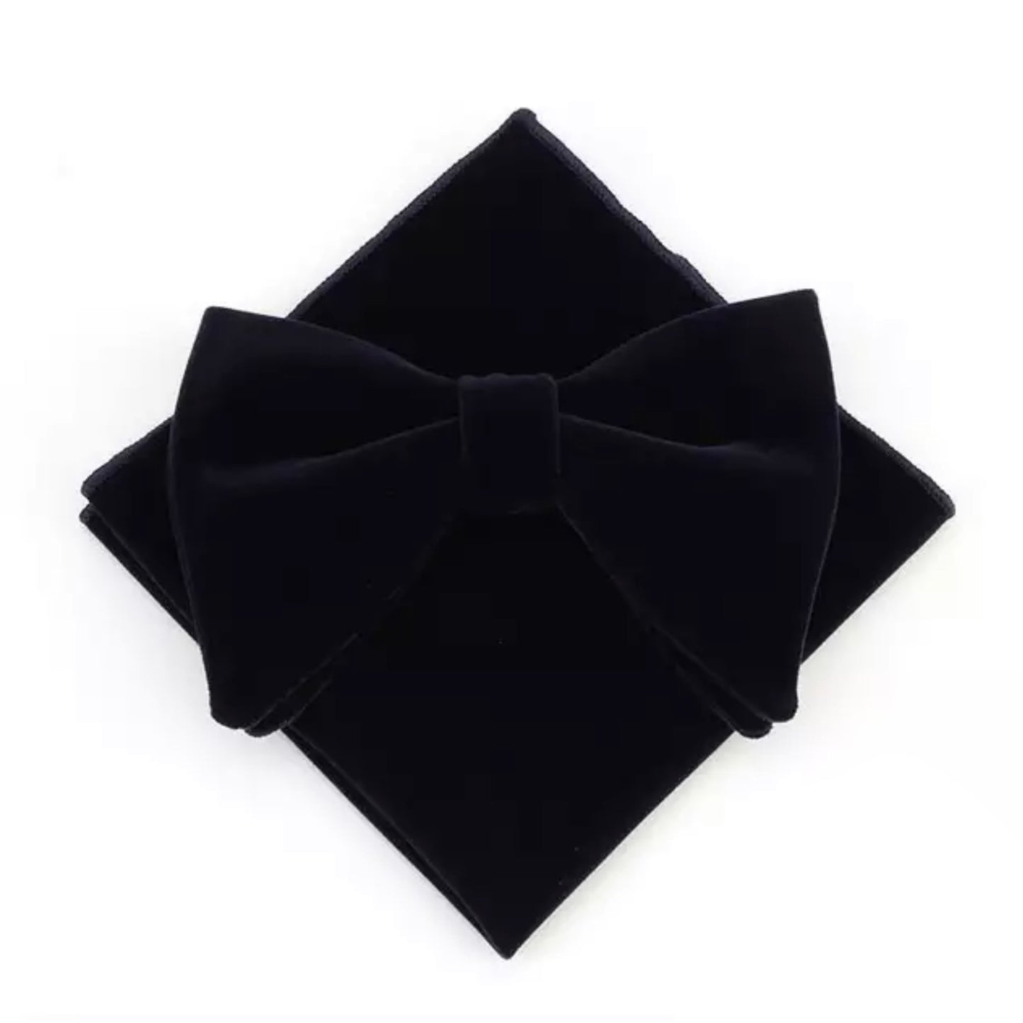 Velvet Bow Tie & Hankerchief