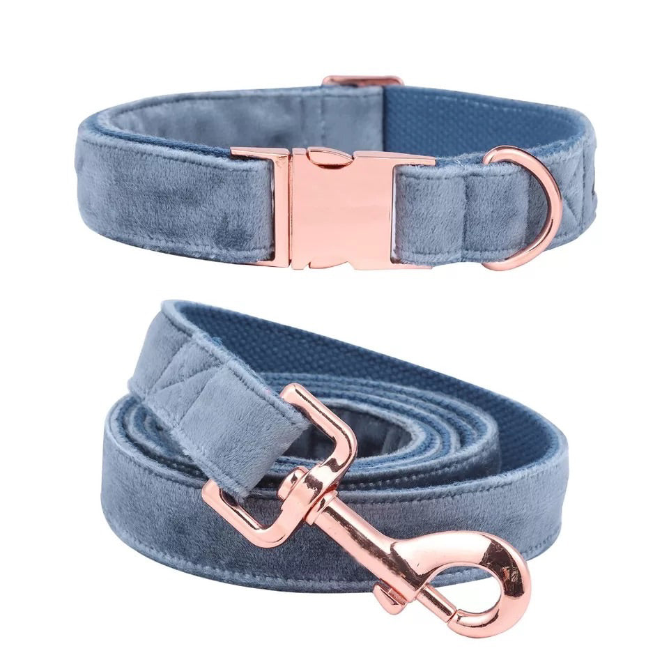 Velvet Dog Leash & Collar